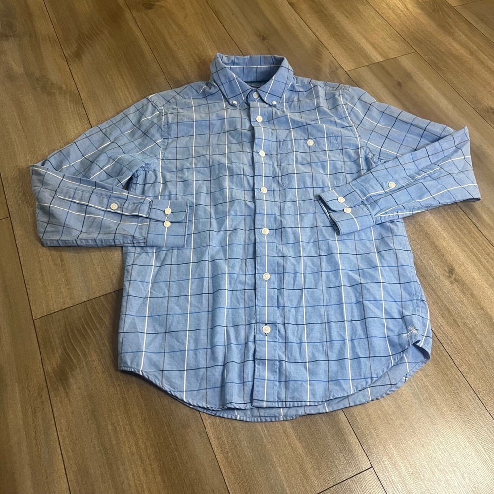 ORVIS Mens Blue Plaid Button Down Long Sleeve Casual Shirt Size S‎ Bin O-52